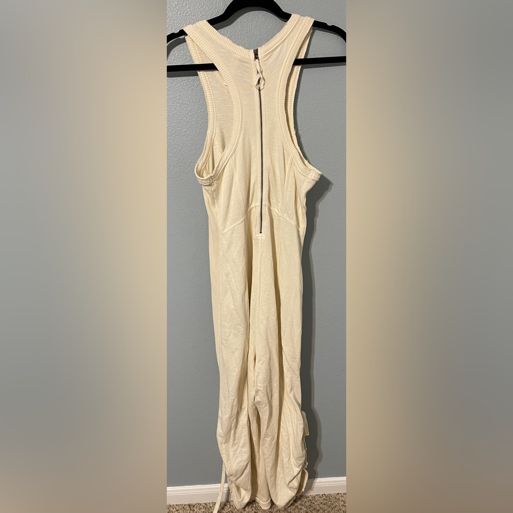 Anthropologie Daily Practice Horizon Wide-leg Jumpsuit Ivory Pockets Boho Small - Picture 6 of 12